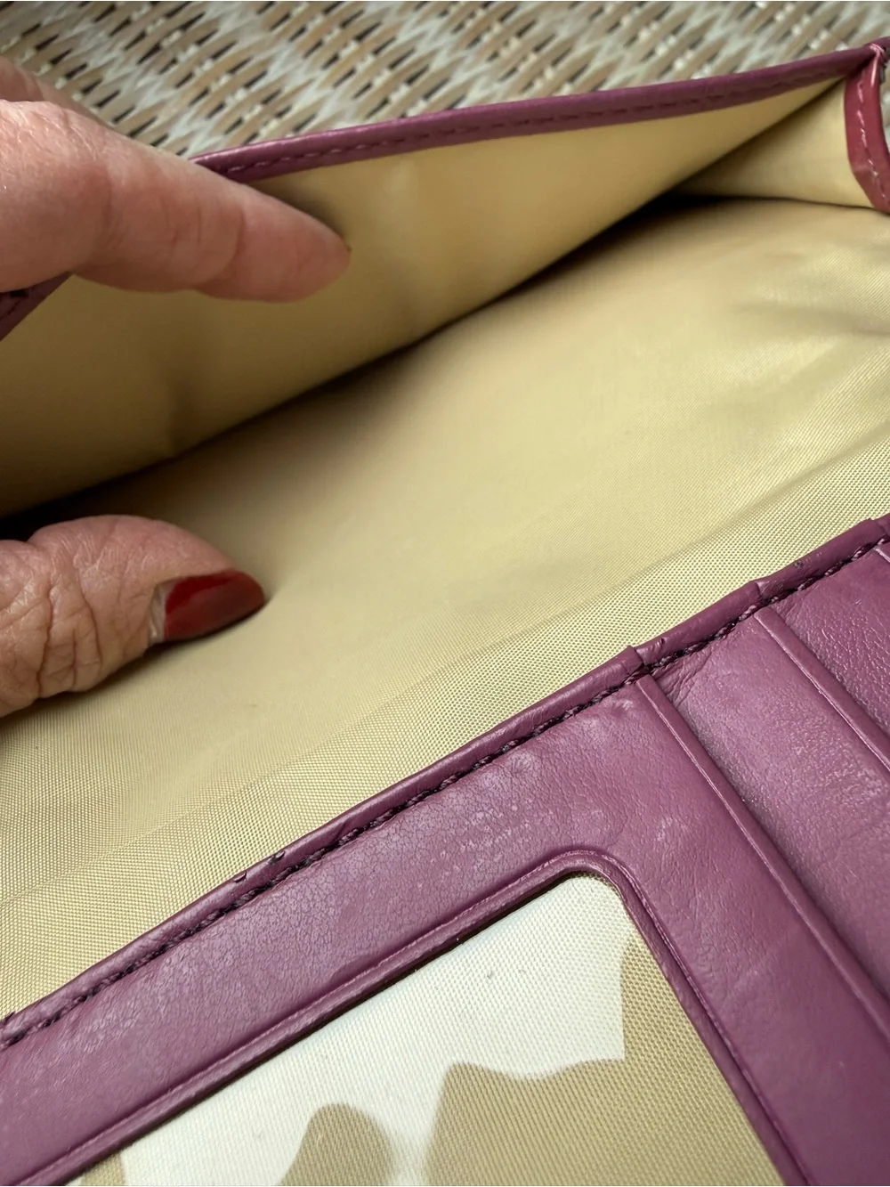 Coach Mauve Pink Patent Leather Signature Bifold Envelope Wallet